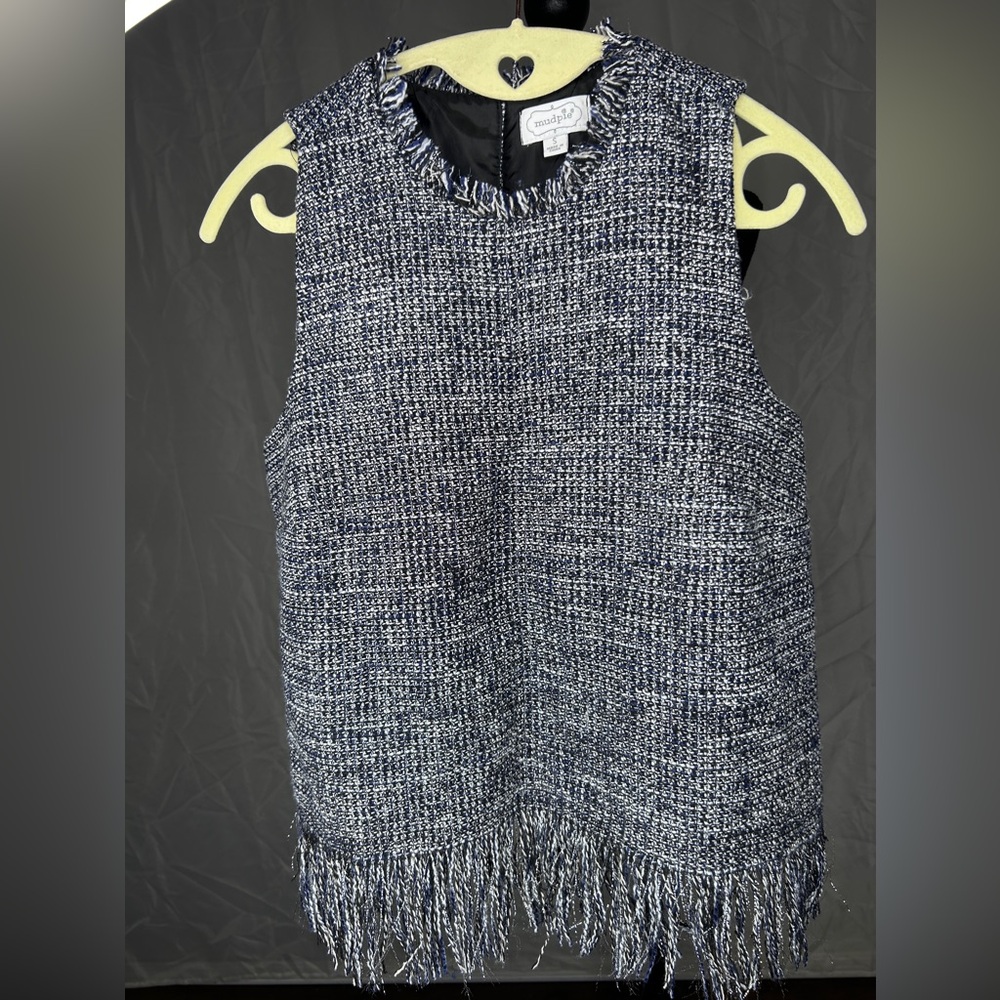 Mud Pie Metallic Tweed Fringe